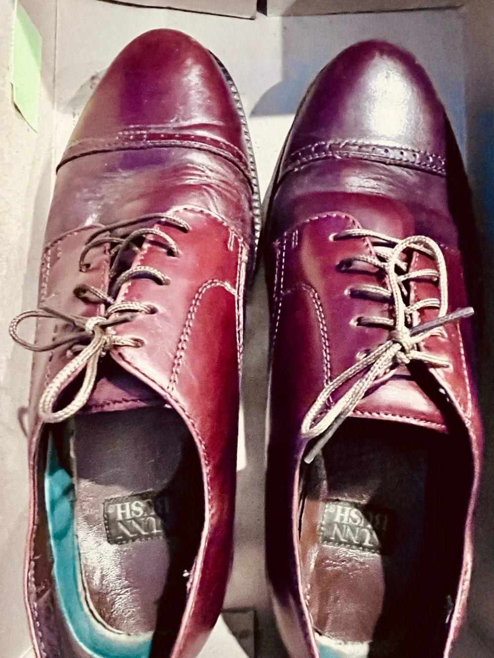 Hush Puppies Del Mar Men’s Burgundy Leather Oxfords Derby Shoes